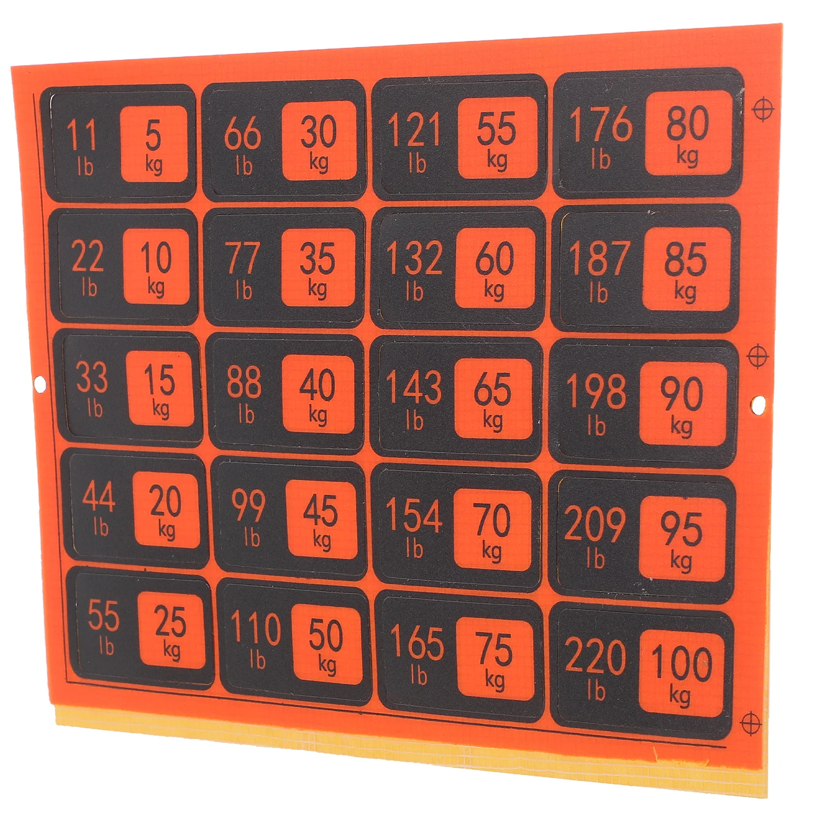 

1 Sheet Weight Tag Labels Gym Sticker Adhesive Reusable Weight Labels for Weighting Blocks Gym Equipment Accessories