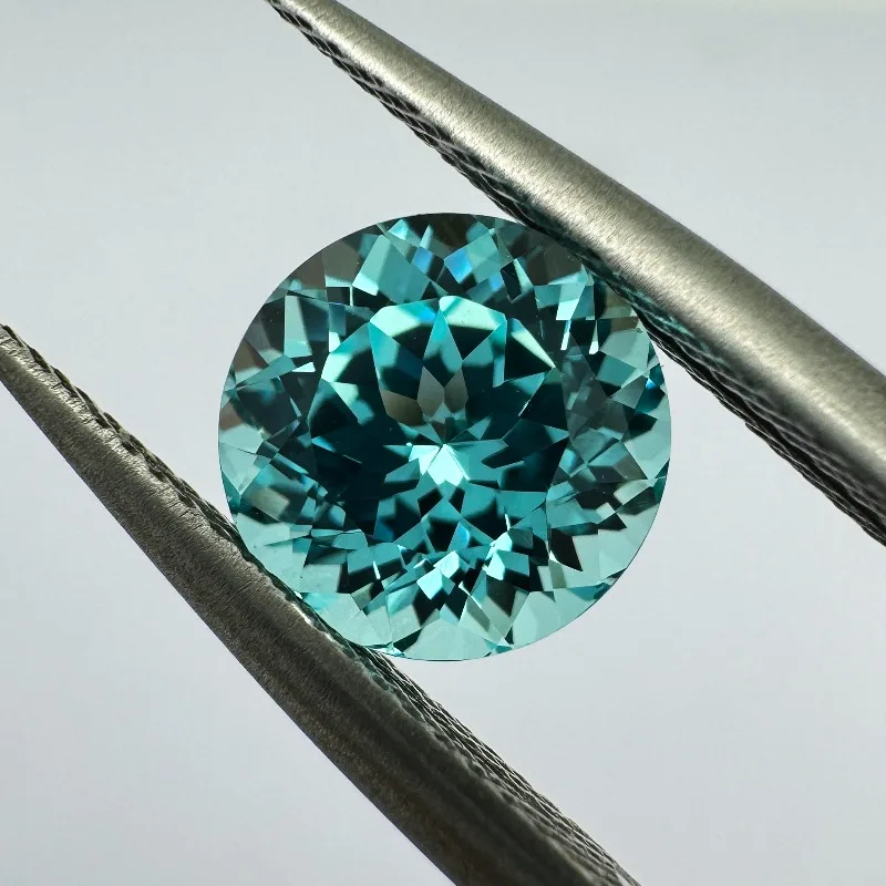 Hochwertige, im Labor gezüchtete Paraiba-Edelsteine in runder Form für DIY-Charms, fortschrittliche Materialien zur Schmuckherstellung, wählbares Zertifikat – Detail 5