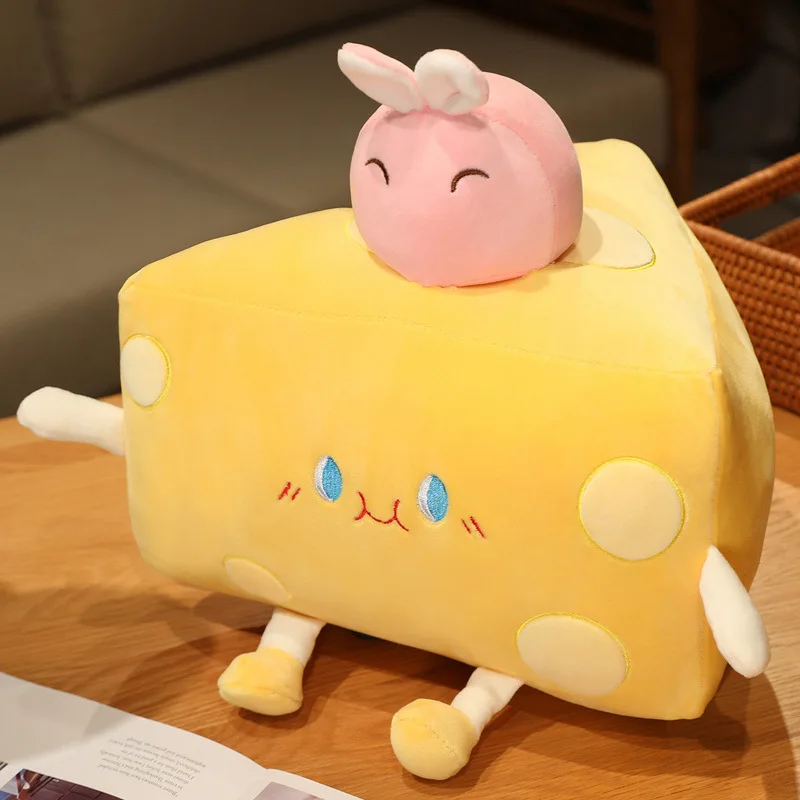 Creative cheese bread plush toys cushion girls sleep pillow children's day soothing cheese toys