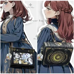 Y2K sihirli kitap Lolita Ita çanta gotik omuzdan askili çanta kızlar şeffaf cep sevimli Crossbody çanta kadın Mini sırt çantaları