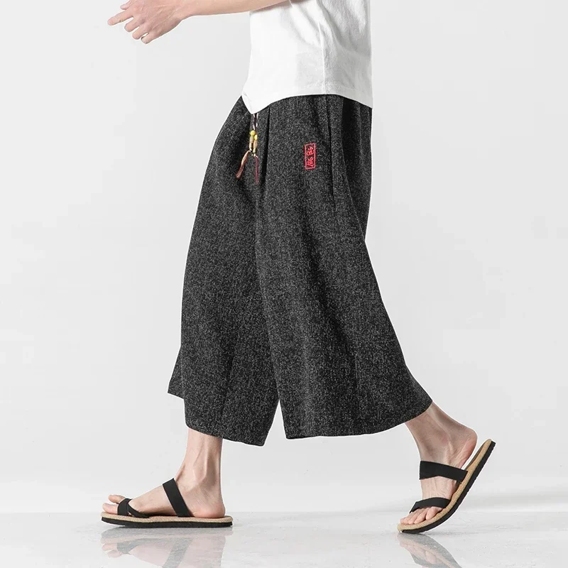 Japan Style Kimono Pants Men Bath Pant Japanese Samurai Harajuku Casual Loose Mens Shorts Yukata Wide Leg Trousers Plus Size 5XL