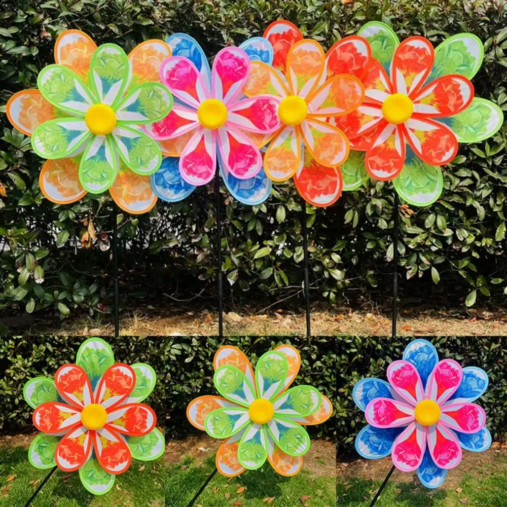Multistyles Bloemblaadje Draak Bloem Windmolen Kleurrijke Diameter 38cm Traditionele Windmolen PVC Dubbellaags