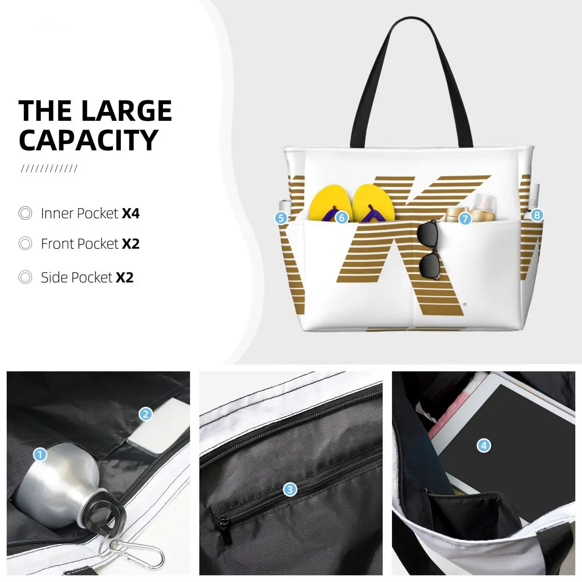 Zildjian K Logo Beach Tote Bag Sport Gym Yoga Duffle Large Tote Bag Women Travel Bag Fitness bag