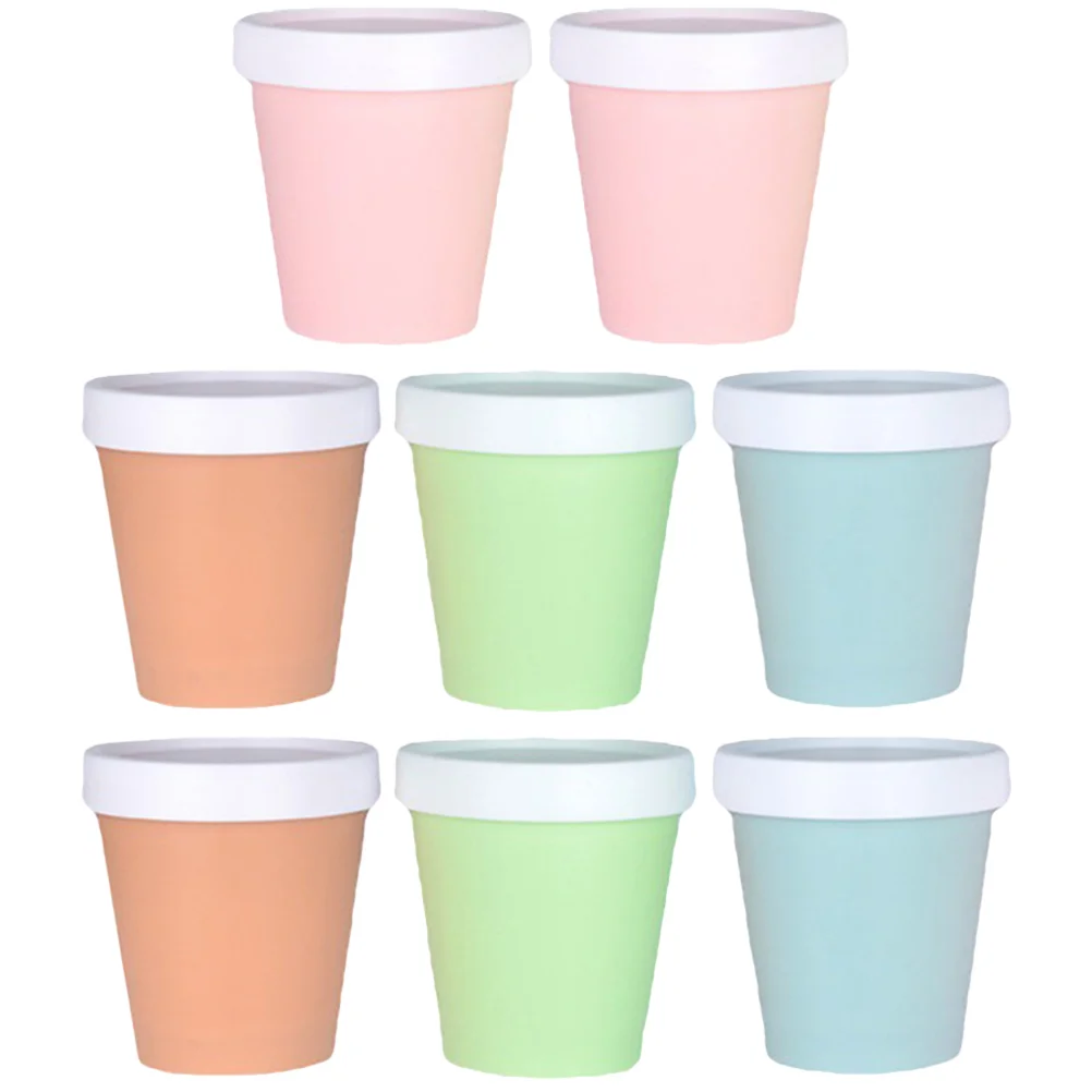 8 Pcs Empty Ice Cream Bottle Yogurt Bowls with Lid Soup Containers Cups Desserts Treat