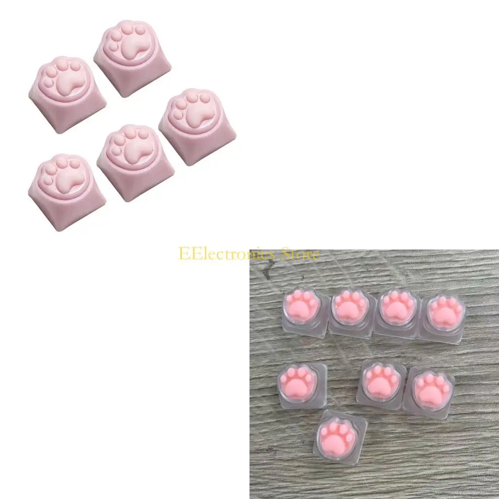 B03C Mechanical Keyboard Highlight Keytops, Cats Paws Theme Replacement Set with Silicone Finish for Typing Area Detail