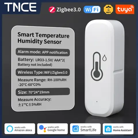 TNCE Tuya WiFi/ZigBee 온도 및 습도 센서 APP Alexa Google 홈으로 가정용 원격 실내 온도계