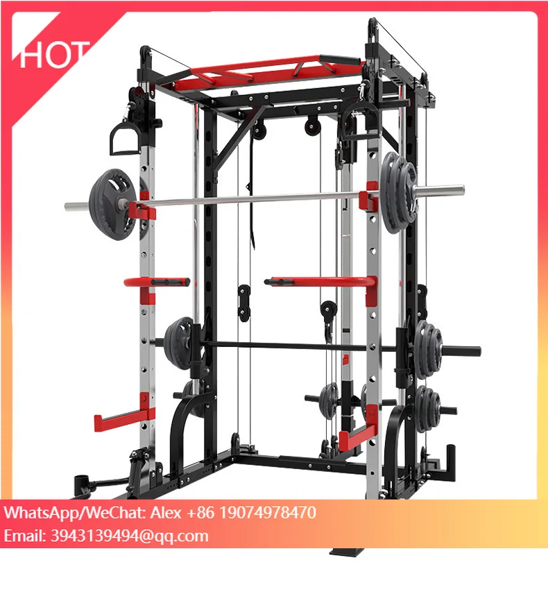 

Smith Machine Functional Trainer Power Cage Adjustable Weight Bench All In One Commercial Gym Machine