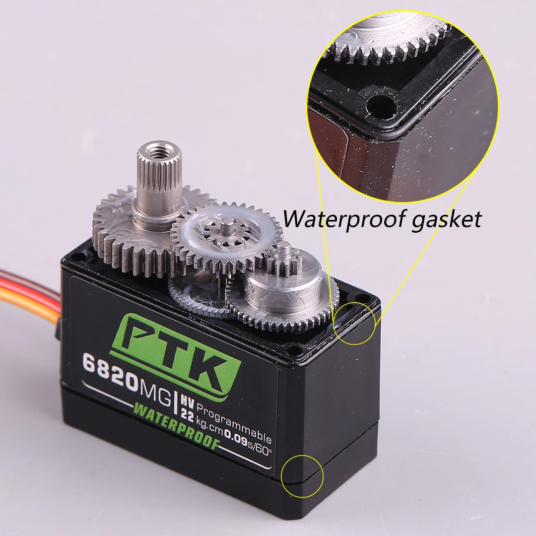PTK 6820MG High Voltage All-Metal Digital Servo 20KG Torque for RC Models Compatible with U300