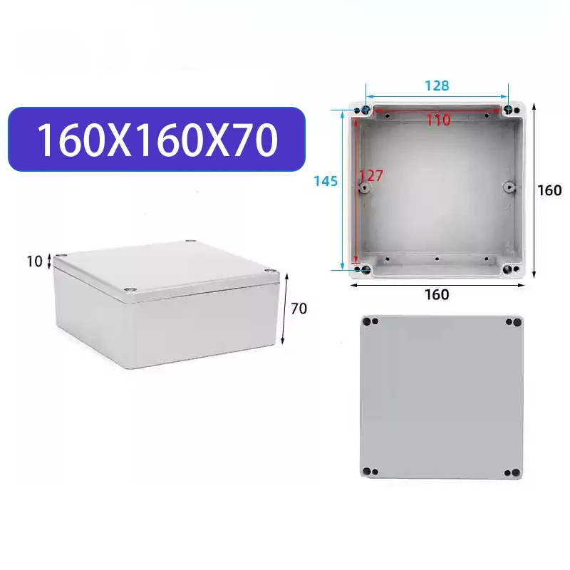 NONE Explosionsgeschützte, wasserdichte Aluminiumgehäusebox, elektronisches IP68, Projekt-Instrumentenkoffer, Projektbox, Anschlussgehäuse für den Außenbereich 6