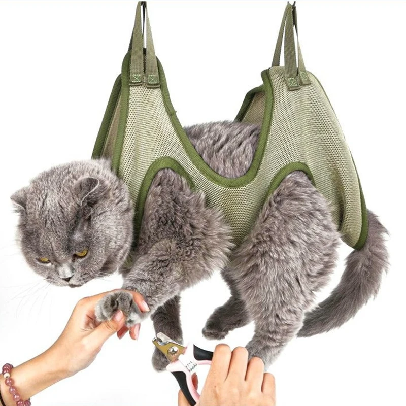 Cat Grooming nail cutting anti scratch bite fixed bag bath Trimming Restraint Bag Pet Beauty hammock hanging Pet Supplies Set