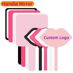 Hand Mirror Custom Logo Eyelash Extension Salon Personalized Square Lip Shape Hand Hold Mirror Lash Artist Salon Accessories