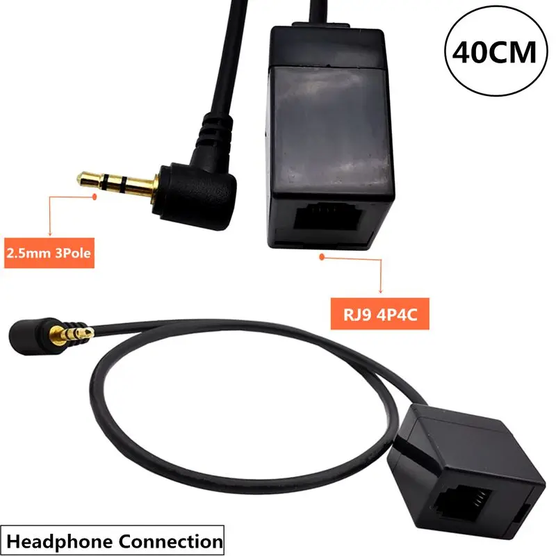 RJ9 To 2.5mm Audio Cable 2.5mm TRRS Male To RJ9 4P4C Female Adapter Cable, Suitable For Cisco Phone Wiring