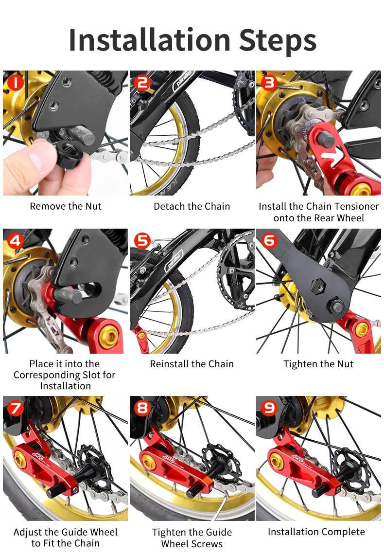 MUQZI Folding Bike Chain Tensioner Bicycle Single Speed Chain Guide