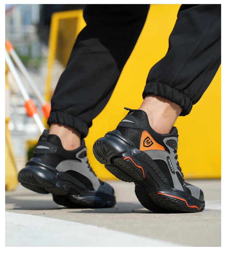 Work Safety Shoes Breathable Men Work Protective Sneakers Anti-Puncture Work Shoes Male Steel Toe Outside Sport Shoes