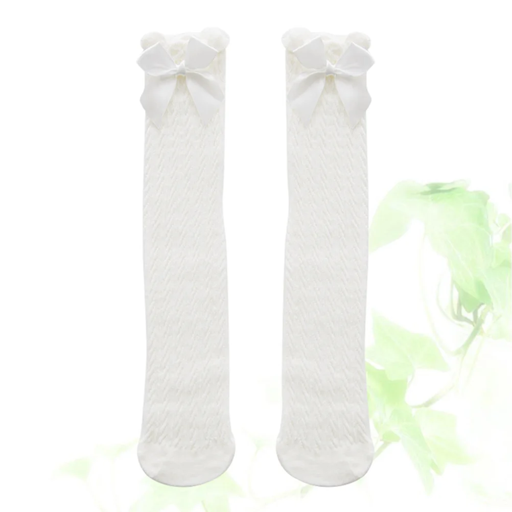 

38cm Toddlers Girls Big Bow Knee High Long Cotton Baby Socks Kids Cute Lace Bow Soft Comfortable Socks for Dress