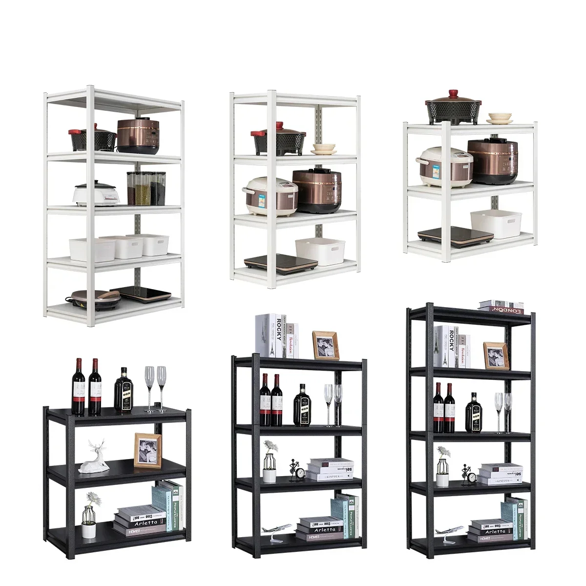 new arrival SalesDurable Cross-border Factory Storage Racks Customized Wearhouse Rack Strong Metal Rack Shelves Kitchen Steel
