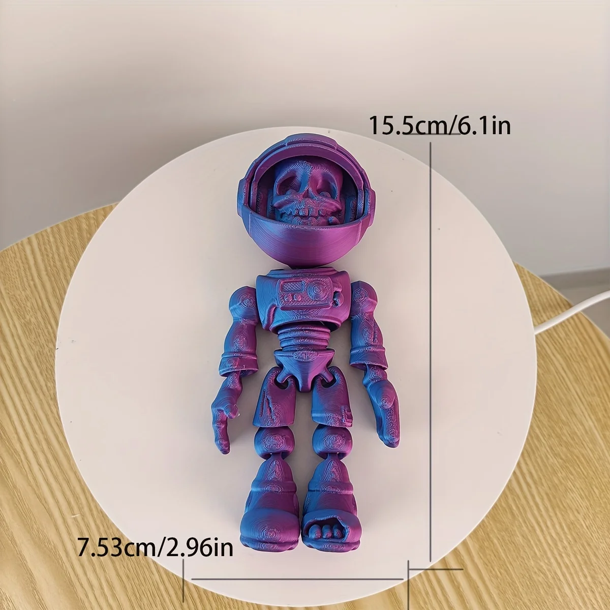 Articulated Skeleton Astronaut Figurines, 3D Printed, Movable Joints, Sliding Helmets, Space-Themed Collectibles, Ideal for Home