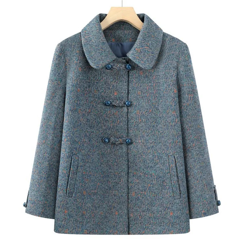 Abrigos De Mujer Long Sleeve Women Woolen Jacket Autumn Winter Wool Coats Elegant Lapel Collar Outerwears Female Coat M-3XL