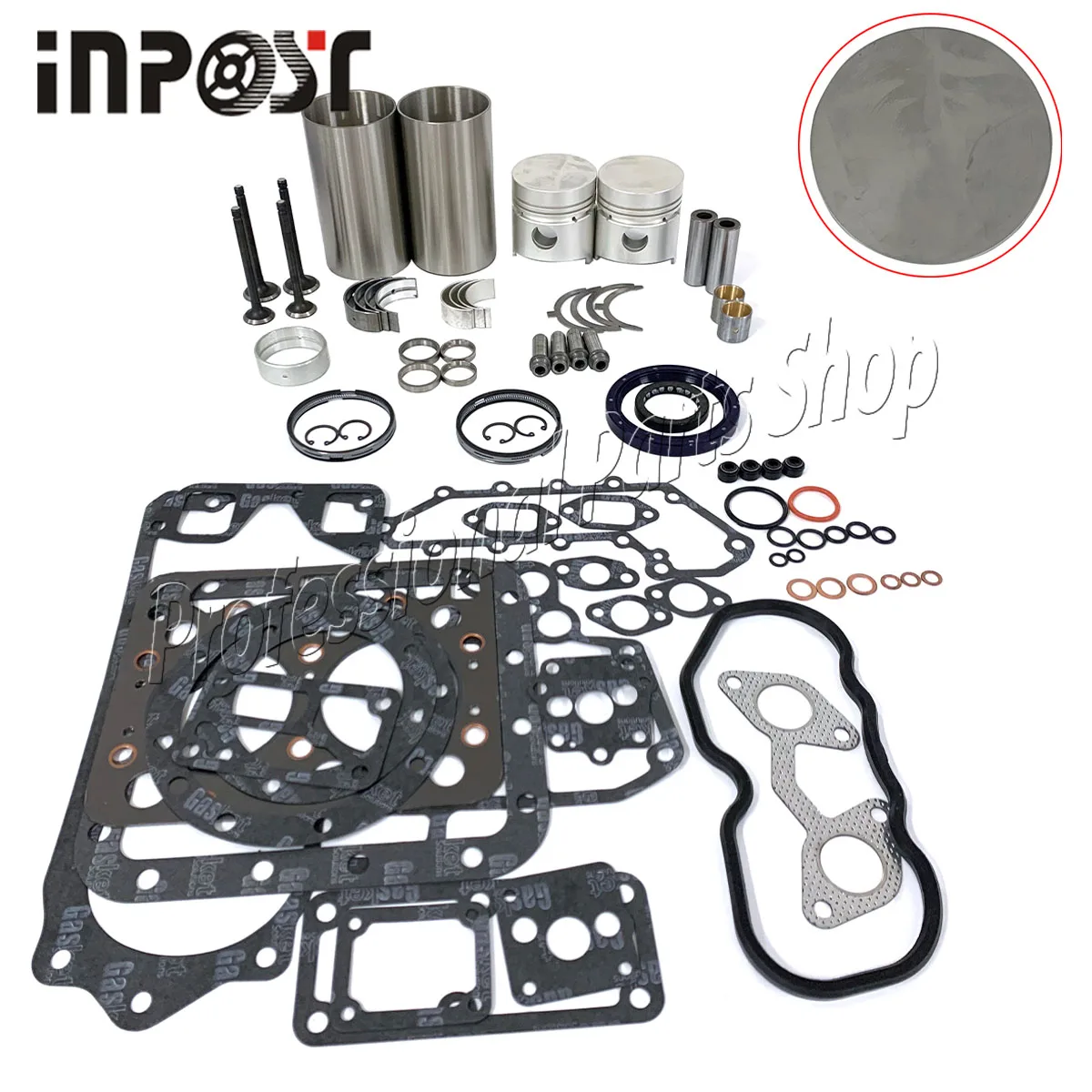 Z650 Overhaul Rebuild kit Liner Piston Ring Gasket for Kubota B7000 tractor