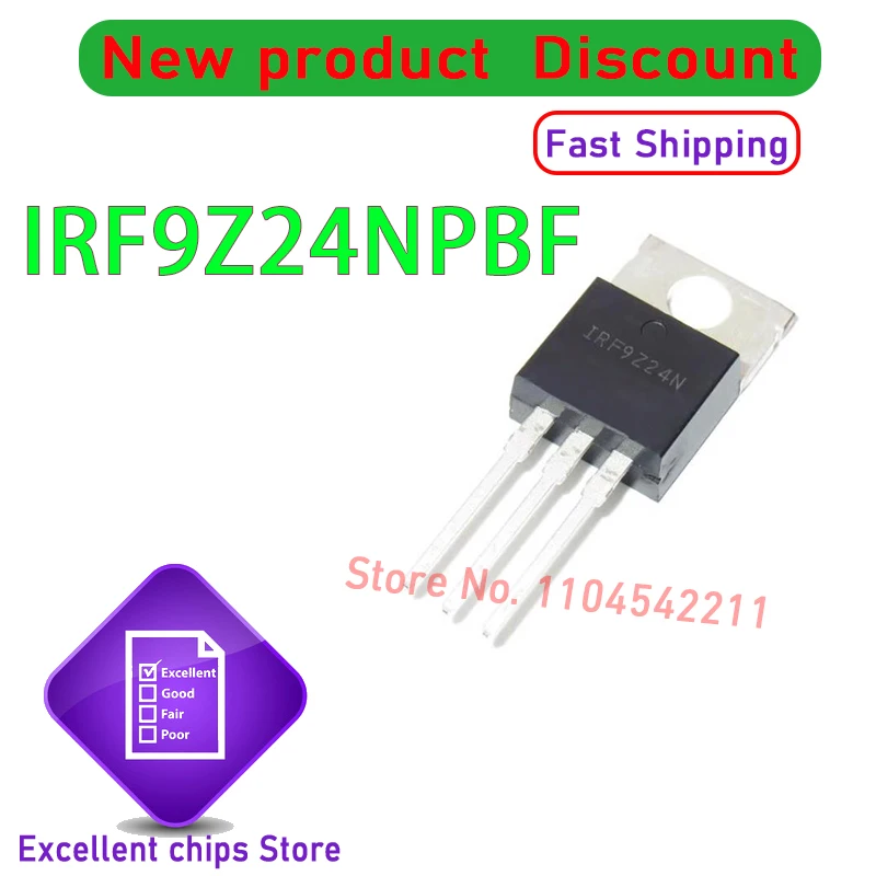 10 قطعة/الوحدة الأصلي IRF9Z24NPBF IRF9Z24N F9Z24N TO-220 12A 55V 100% جديدة وحقيقية