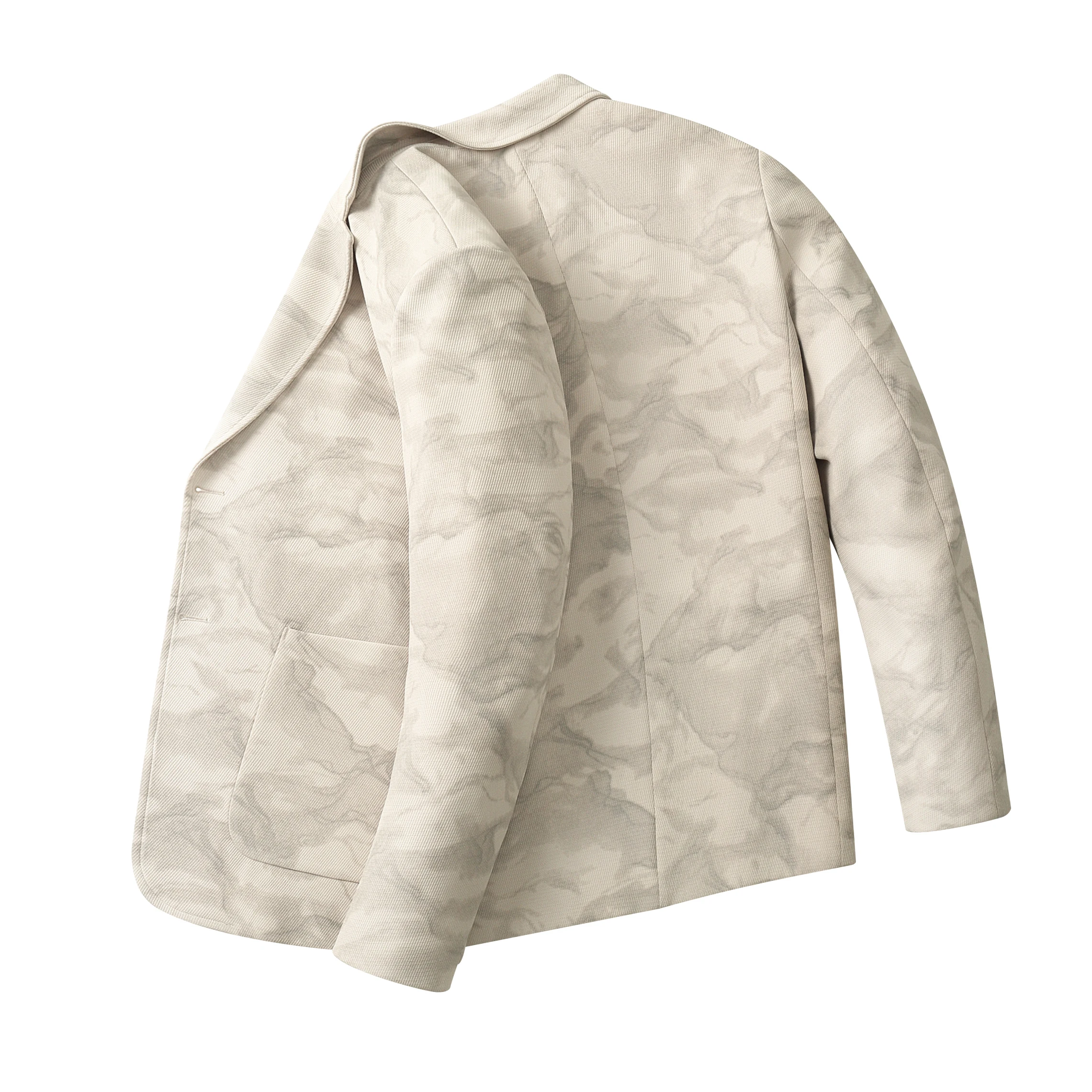 

Men's Printed Stretch Black Suit Jacket, Trendy Korean - Style Casual Blazer for Cool Look in Spring and Autumn, Single Blazer S