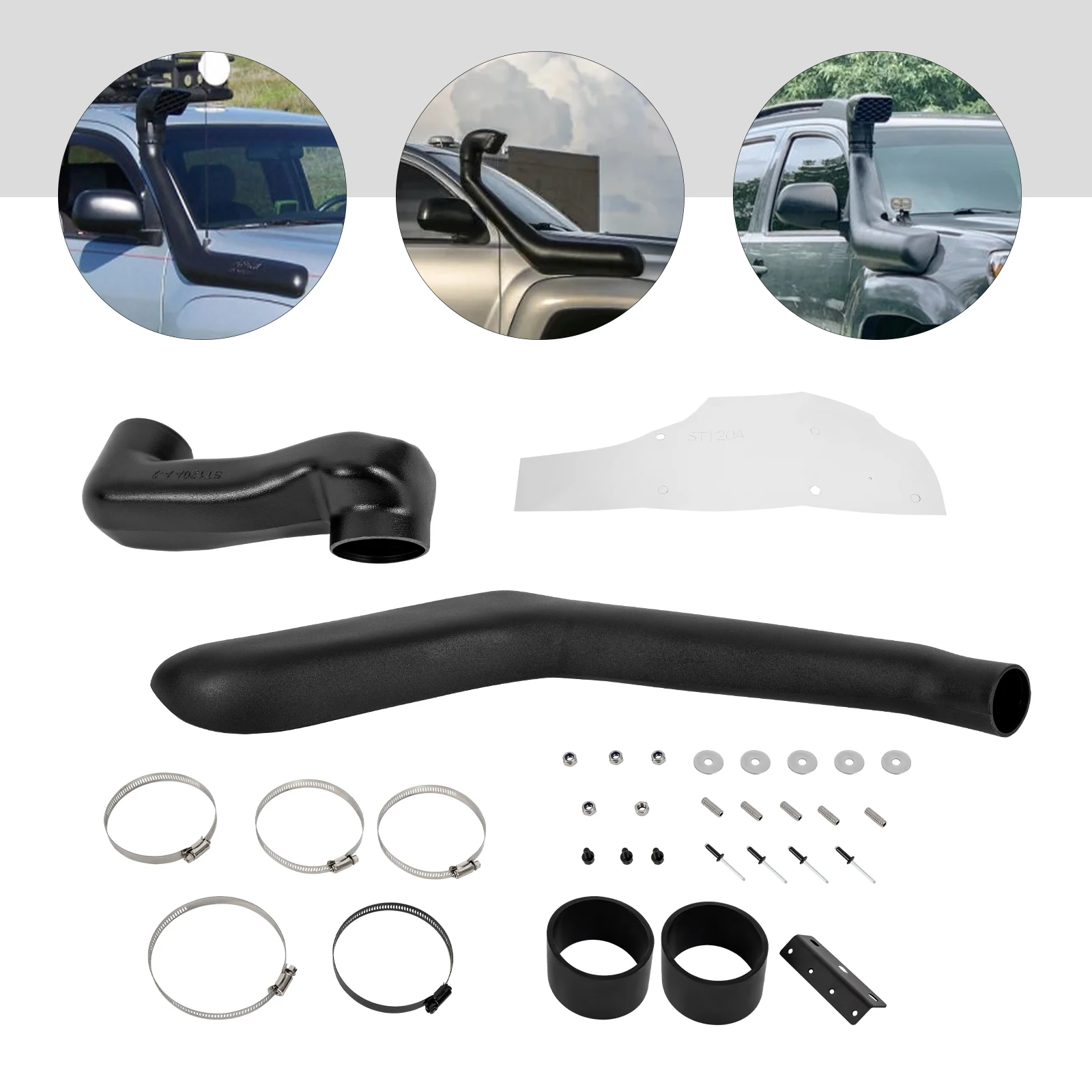 Car Snorkel Kit Right Side, Air Intake Snorkel Set PE Snorkel Fit for Toyota Tacoma 2005-2015 (4L) Petrol, Car Accessories