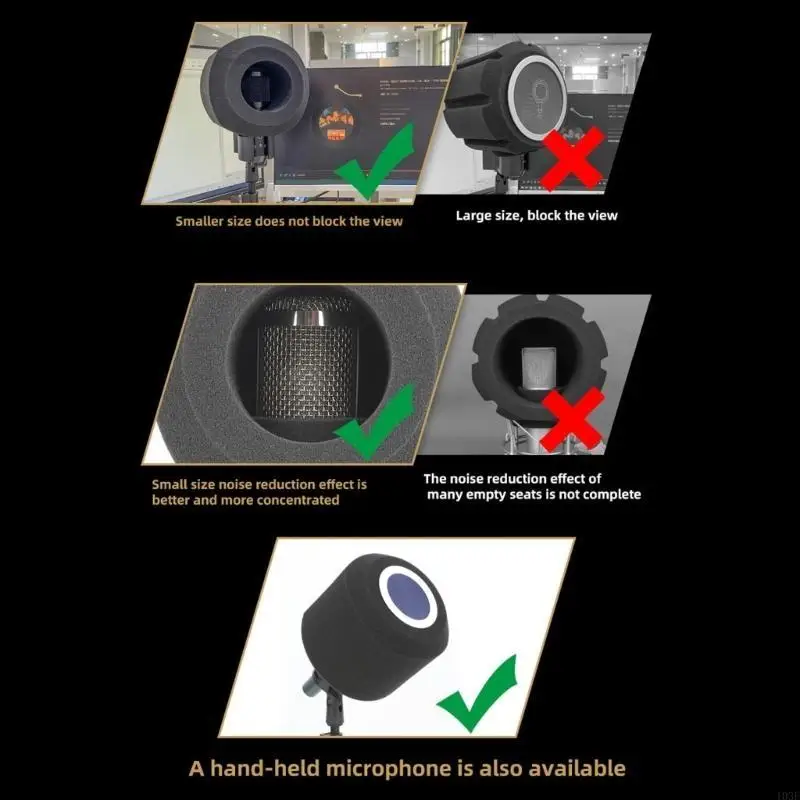 103F Microphones Foam Windscreen for Condenser Mics in Podcasts and Field Recordings