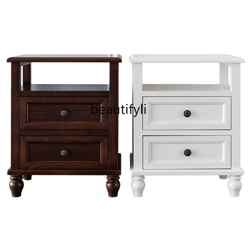 

Bedside Table Solid Wood Bedside American Water-Based Paint Wooden Cabinet Small Locker So Easy So Beauty Ash Wood