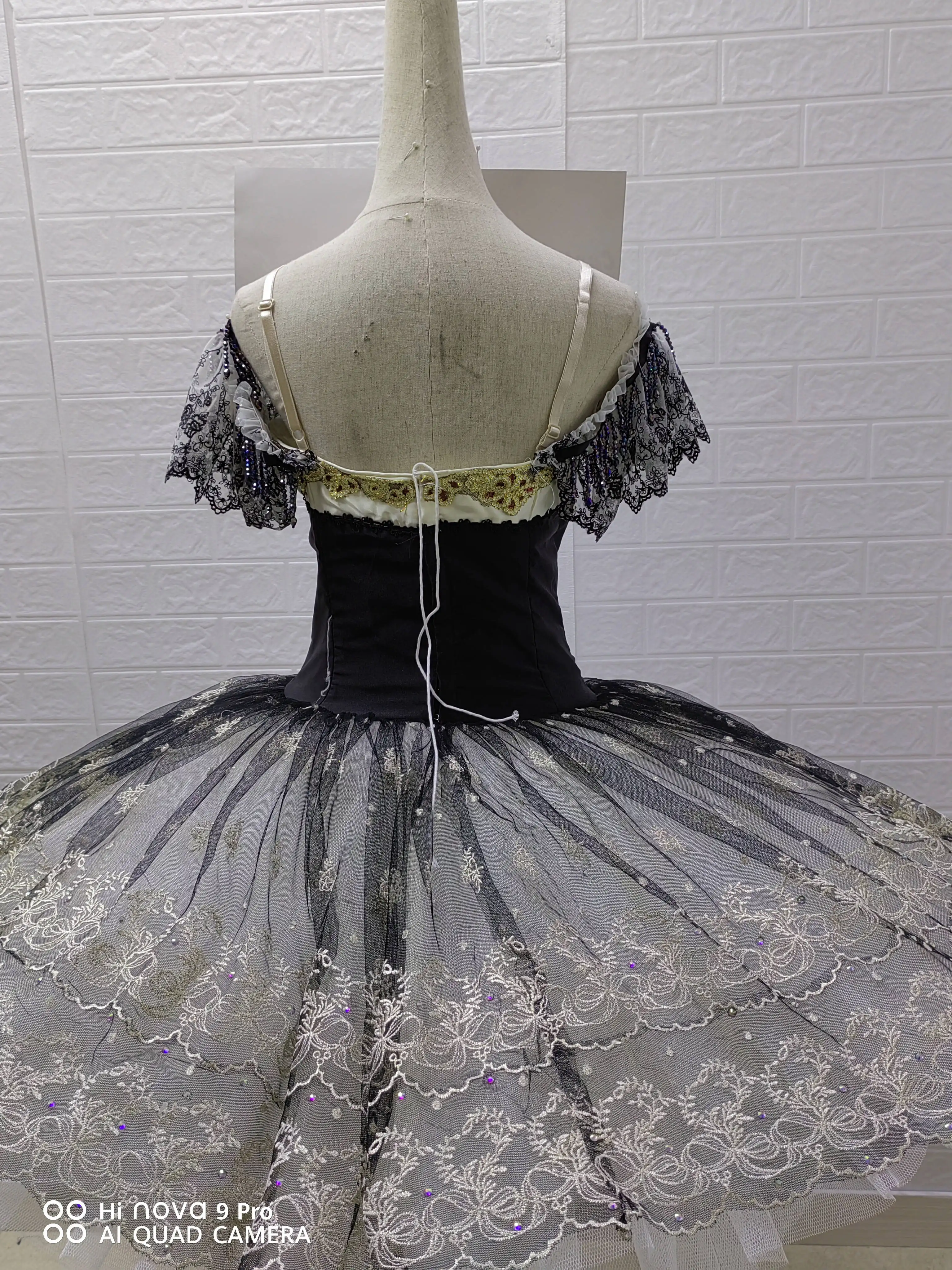 Nova saia de balé profissional clássico panqueca tutu trajes