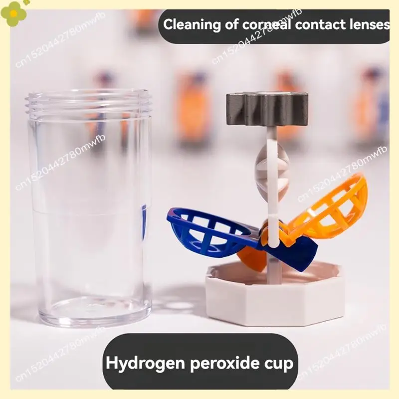 LDHL Hydrogen Peroxide Eye Contact Case, 3-Piece Travel Set, Portable Vented Barrel-Shaped Holders