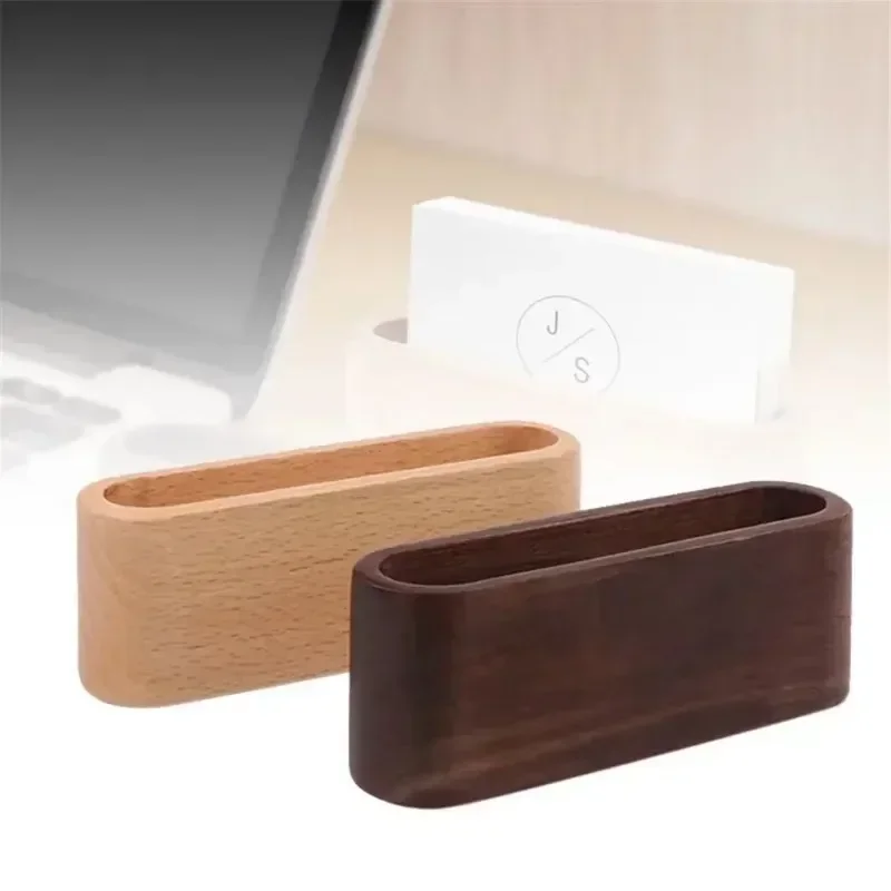 Desktop Accessories Storage Box Wooden Business Card Holder Note Holder Display Rack Card Holder Office Supplies Stationery