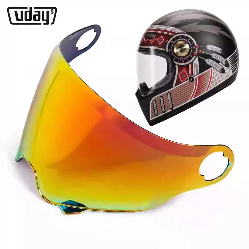 

VDAY Original Lenses Black Tea Night Visors Day and Night Universal Electroplated Silver Lenses Aurora Red Day and Night