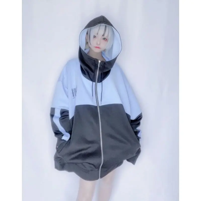 NiceMix New Harajuku Dark Temperament High Street Casual Outwear Fashion Versatile Hooded Top Spicy Girl Y2K Simple Streetwear