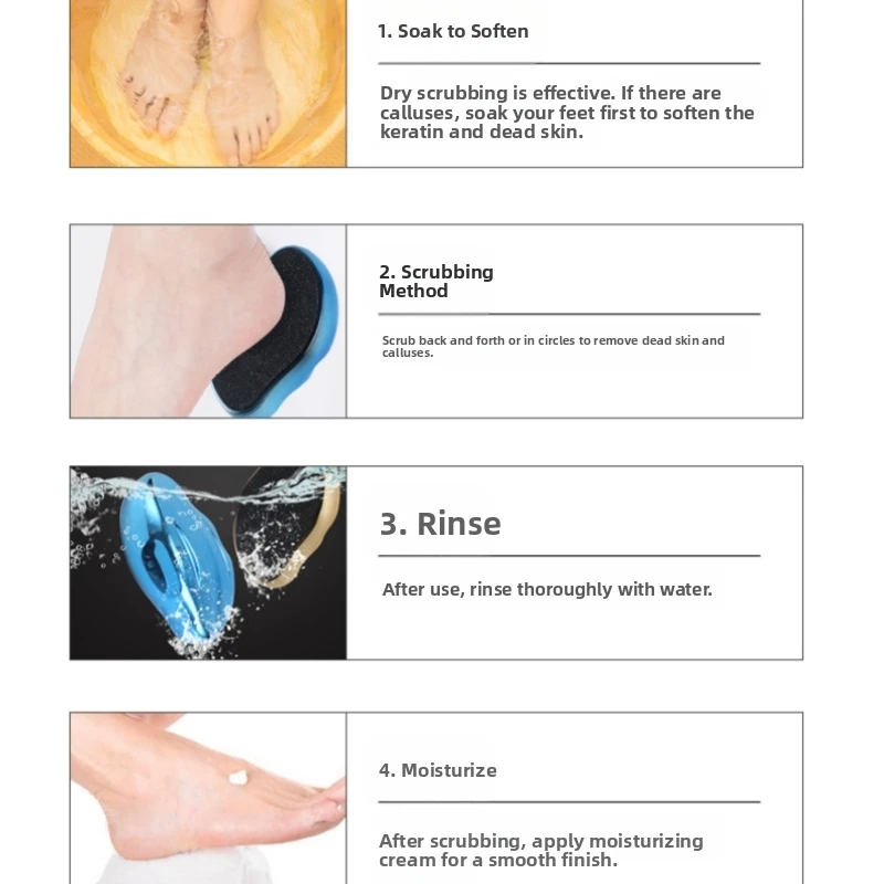 Rimozione della pelle morta Nano vetro Raschietto per tallone Piedi Doccia Scrubber per piedi Pedicure Cura della doccia CrystalTreat Strumenti per capelli