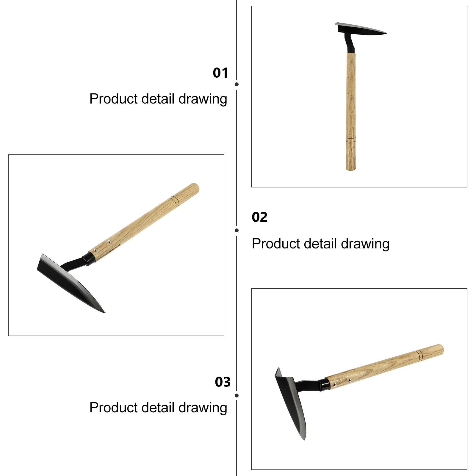 

1pc Wooden Hoe Metal Garden Tools Hand Digger Weeder Accessories Manual Weeding Handheld Durable Practical Light Convenient