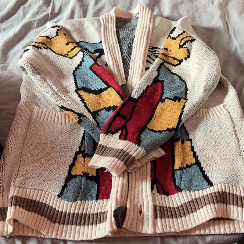 Donald Duck pull Disney Anime dessin animé femmes manteau automne/hiver Cardigan ample tricoté pull haut décontracté fille vêtements cadeau