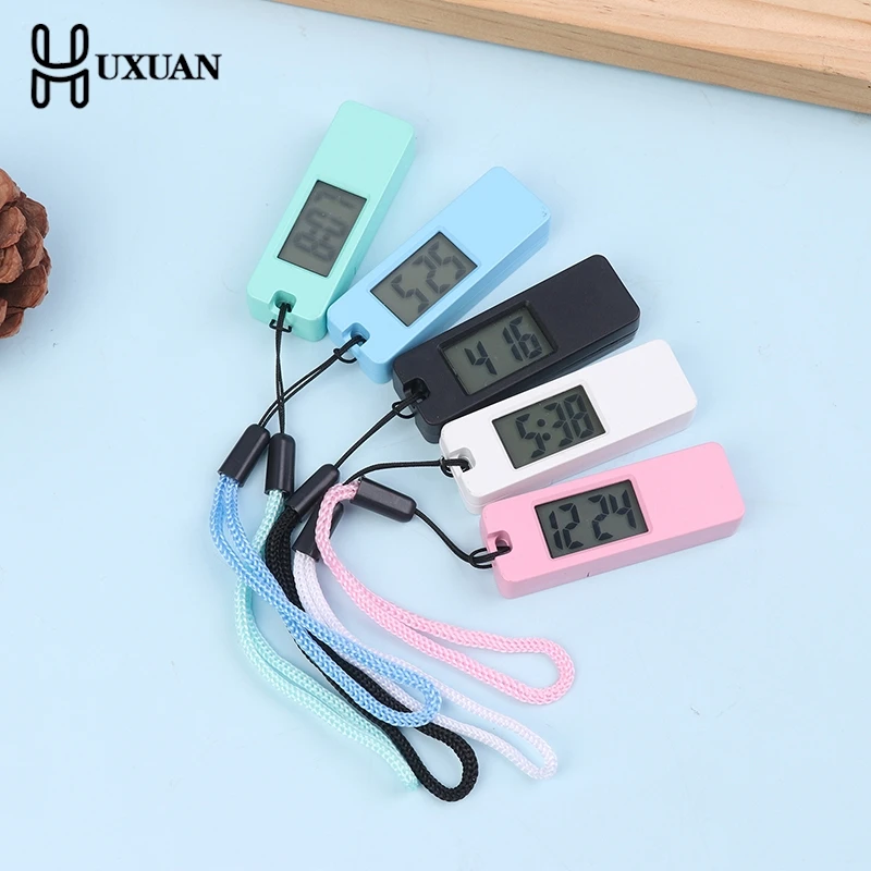 Electronic Keychain Clock Compact Mini Pocket Watch Portable Electronic Clock Digital Oval Hanging Watch For Students Daily