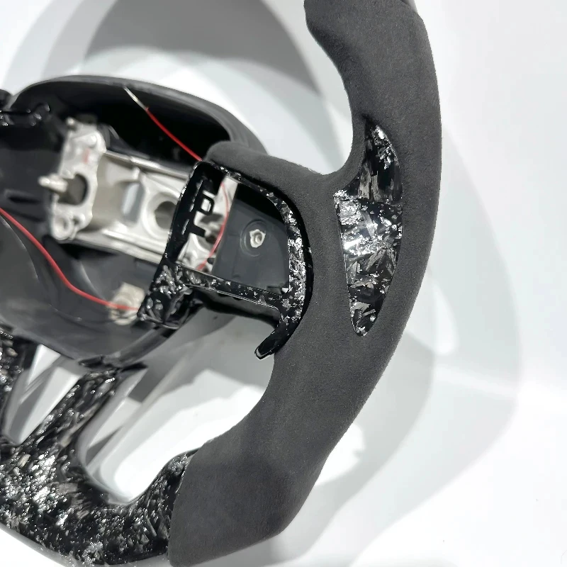 

Suitable Forged Carbon Fiber Steering Wheel with LED Lights Challenger Durango 300 SRT Hellcat Accessor