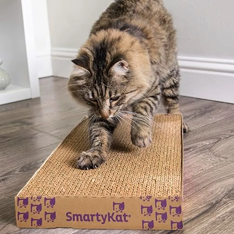Super Scratcher+ Double Wide with Catnip Infusion Technology Corrugate Cat Scratch Pad, Reversible