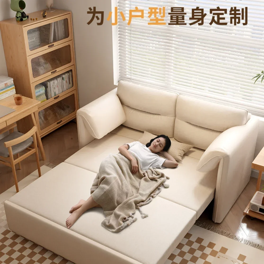 

Sofa Bed Foldable Dual-Purpose Retractable Bed Living Room Double Sofa