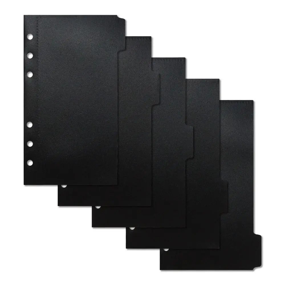 5pcs A6/A7 Binder Folders Inner Page 6 Hole Colorful Idol Photo Card Holder Transparent Budget Sheet Loose Leaf Inside Paper