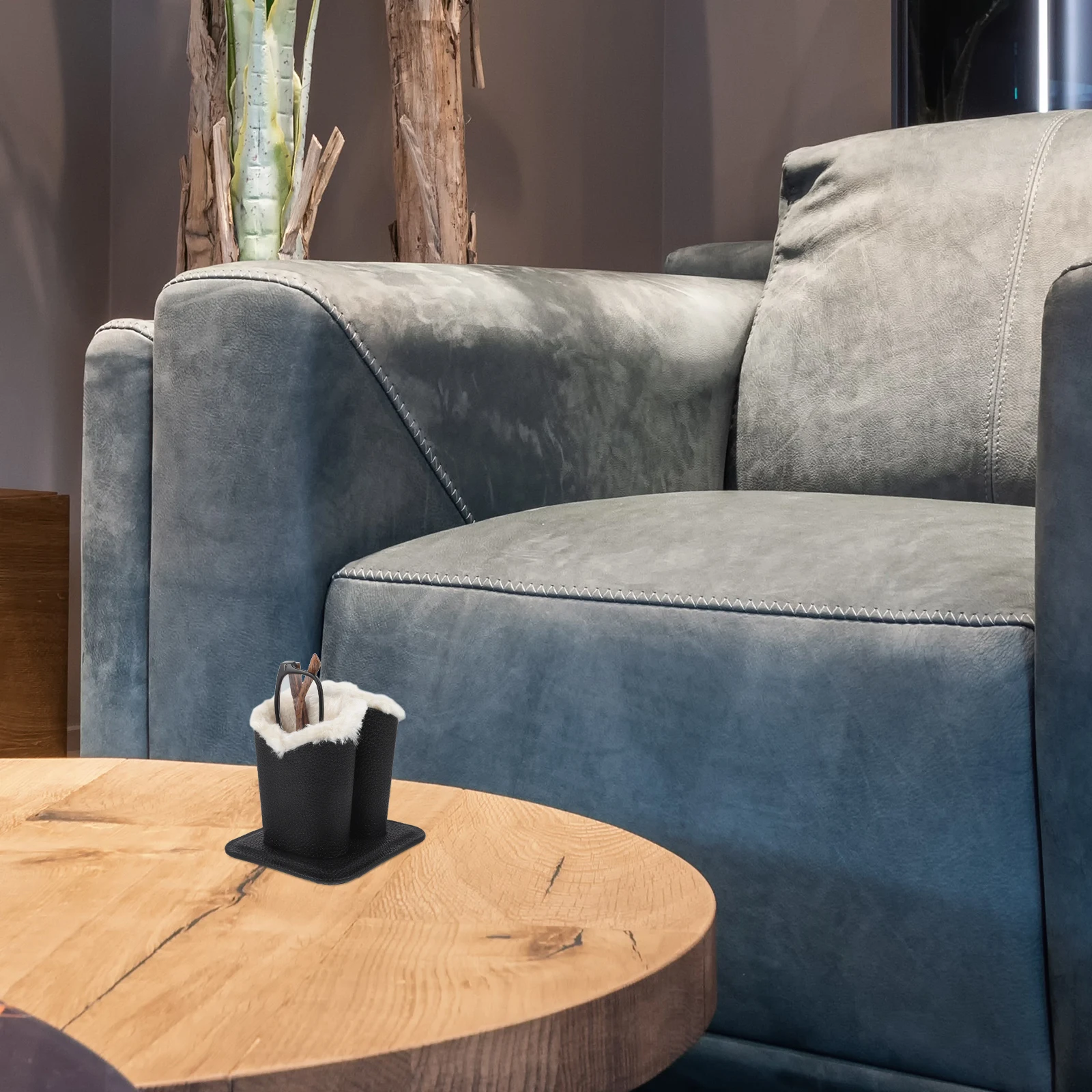 

Stylish Eyeglass Holder Stand Double Slot Design Soft Interior Display for Glasses and Sunglasses Home Office Table Decor Glass