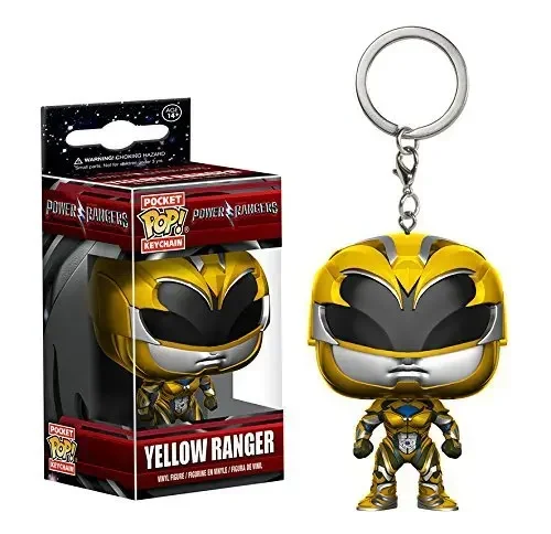 FUNKO Pop BLACK RANGER & YELLOW RANGER Pocket Pop Keychain Action Figure Collection Model Toys for Kid with Box