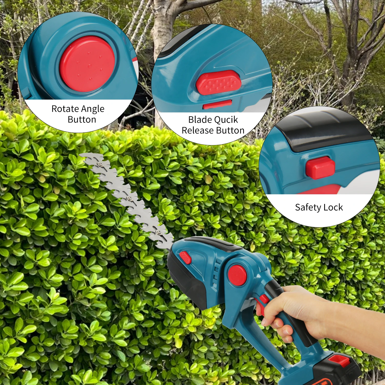 Taille-haie électrique 2-en-1, machine à tailler les arbustes, outil de coupe de gazon, lames interchangeables, outil électrique portatif, taille-bordures, coupe-arbustes sans fil