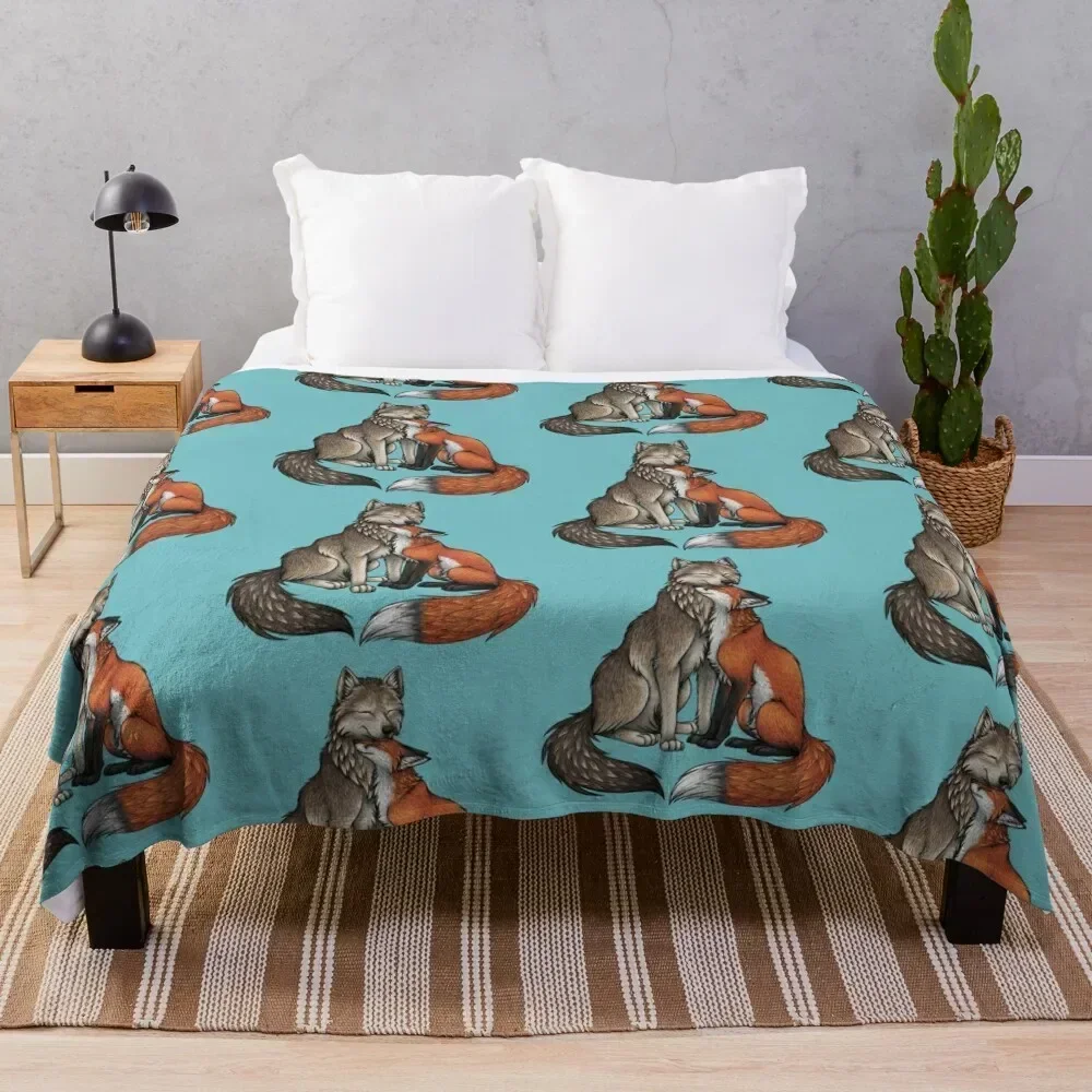 

Wolf & Fox Throw Blanket Lightweight Cozy Blanket for Bed Sofa