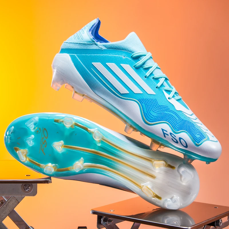 

New Men Soccer Shoes Professional Turf Long Spikes Booties Resistant Outdoor Football Field Boots Comfortable Sport Wear Sneaker