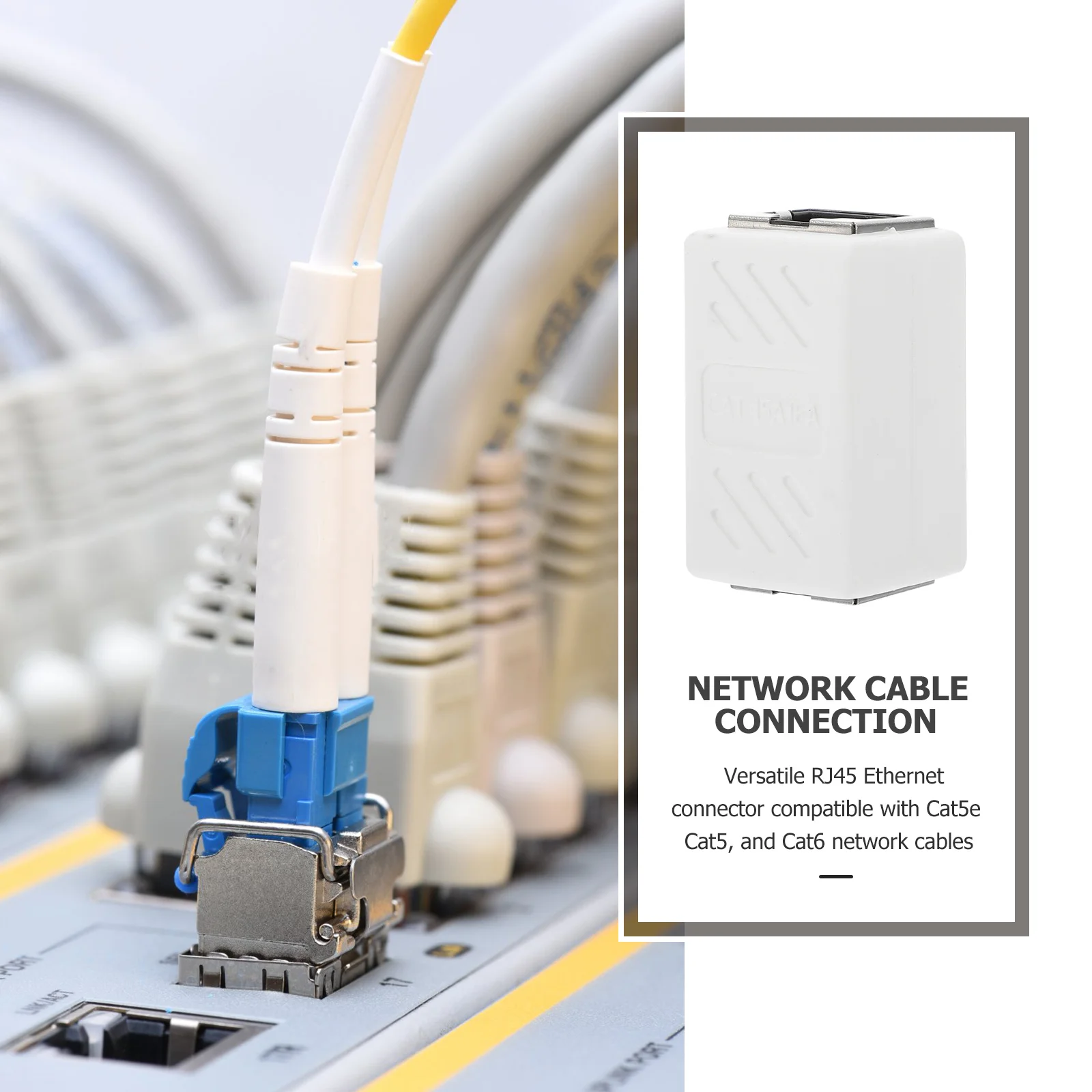 

2Pcs Easy Plug and Play Rj45 Ethernet Coupler Female to Female Adapter for Stable Internet Connection in Office