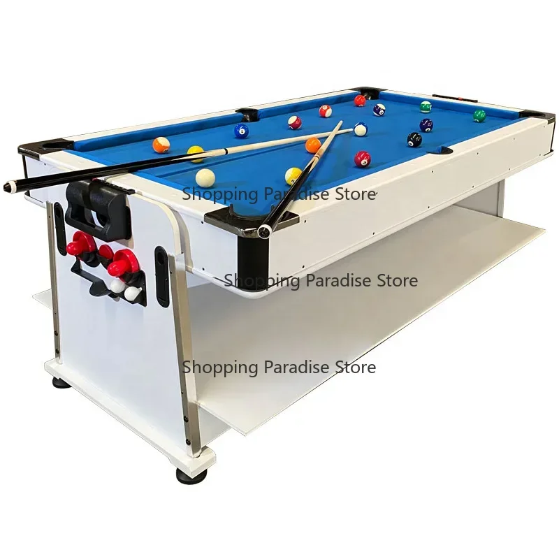 7FT Rotating Multi Game Set 4 in 1 New Fashion with Billiard Air Hockey Tennis Dinning Compact Space Saving Games for Home