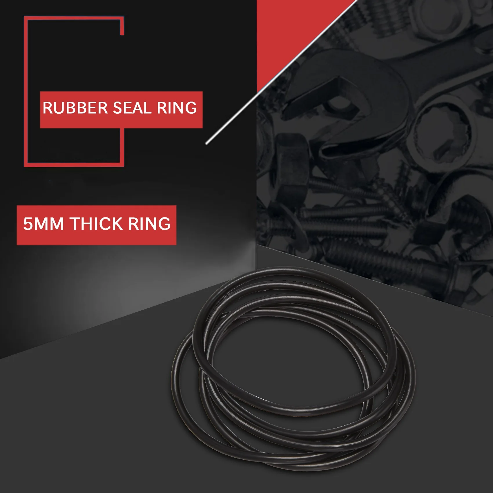 5 pieces 100 mm outer diameter 5 mm thick rubber seal oil-filtered O-rings