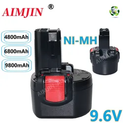 9.6V 4800/6800/9800mAh Ni-MH  Rechargeable Power Tools Battery For Bosch PSR 960 BH984 BAT048 BAT119